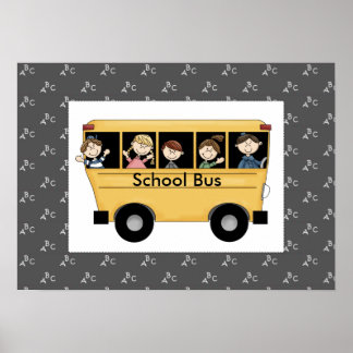 Whimisky-Schulbus mit Kinderplakat drucken Poster