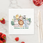 Whimsafari-Geburtstagsfeier mit Tieren Serviette (Beispiel)