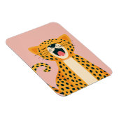 Whimsafari-Tier Gähnender Gepard Cartoon Magnet (Rechte Seite)