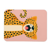 Whimsafari-Tier Gähnender Gepard Cartoon Magnet (Horizontal)