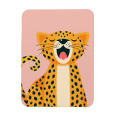 Whimsafari-Tier Gähnender Gepard Cartoon Magnet (Vertikal)