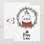 Whimscal Weihnachtsbär und Weihnachtsbär Feiertagskarte (Vorne/Hinten)