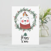 Whimscal Weihnachtsbär und Weihnachtsbär Feiertagskarte (Stehend Vorderseite)