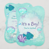 Whimsey Aquarium 2 IST EIN BABY-BOY-MÄDCHEN Einladung (Vorne/Hinten)