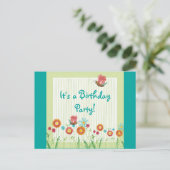 Whimsey Blume Girl Birthday Party Einladung (Stehend Vorderseite)