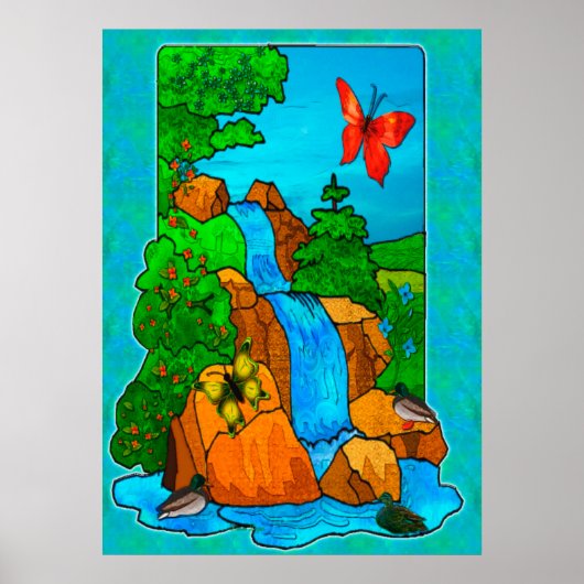 Whimsey Falls Nature Fantasy Poster (Vorne)