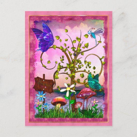 Whimsey Gardens Fantasy Art Postkarte (Vorderseite)