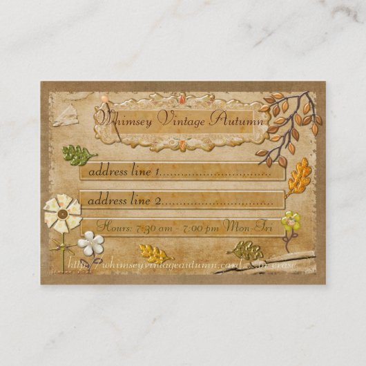 Whimsey Vintag Herbst lokal oder online Visitenkarte (Vorderseite)