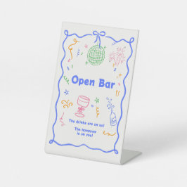 Whimsica Disco Geburtstagsfeigen farbenfroh Sockelschild