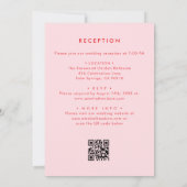 Whimsica Pink Red Bow QR Empfang Hochzeit Einladung (Rückseite)