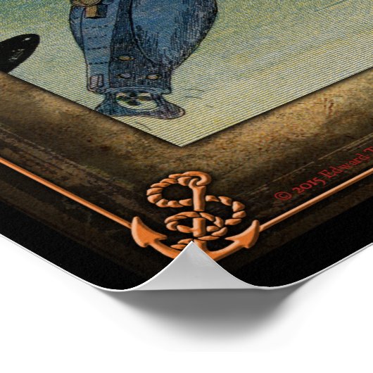 Whimsical 1909 Sea Battle Poster (Ecke)