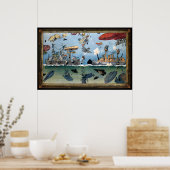 Whimsical 1909 Sea Battle Poster (Küche)