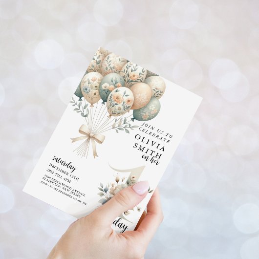 Whimsical 1. Geburtstag Einladung