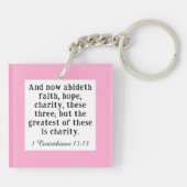 Whimsical 1 Korinther 13:13 Schrift Niedliche Maus Schlüsselanhänger (Rückseite)