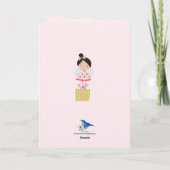 Whimsical 2. Geburtstagsmädchen niedlich pink Karte (Rückseite)