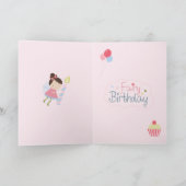 Whimsical 2. Geburtstagsmädchen niedlich pink Karte (Innenseite)