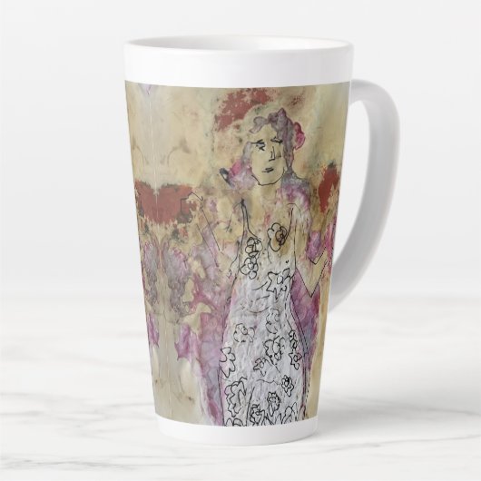 Whimsical 3 Face Love Amy Original Painting Milchtasse (Rechte Ecke)