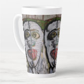 Whimsical 3 Face Original Künstler Malerei Milchtasse (Linke Ecke)