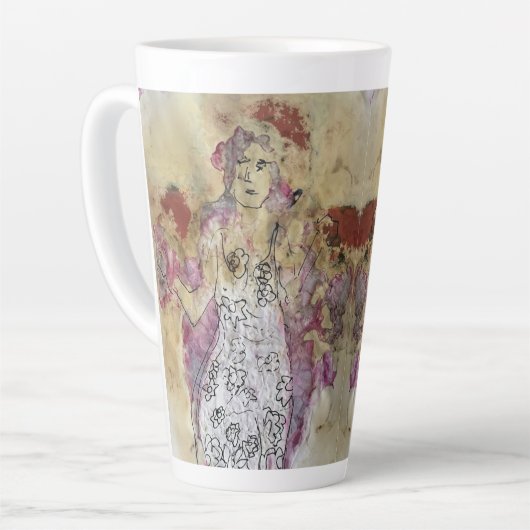 Whimsical 3 Gesicht Liebe Amy Originalgemälde Milchtasse (Linke Ecke)