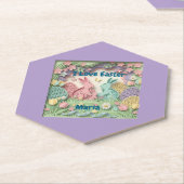 Whimsical 3D Paper Cut Bunny & Easter Eggs Coaster Untersetzer (angewinkelt)