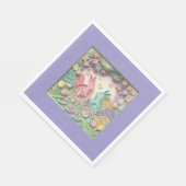 Whimsical 3D Paper Cut Bunny & Easter Eggs Paper Serviette (Ecke)