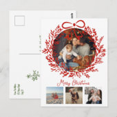 Whimsical 4 Fotos Weihnachtspostkarte Postkarte (Vorne/Hinten)