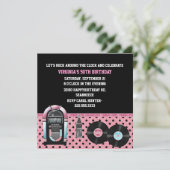 Whimsical 50's Geburtstagsparty Einladung (Stehend Vorderseite)