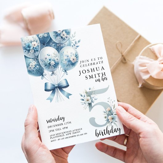 Whimsical 5th Boys Geburtstag Einladung