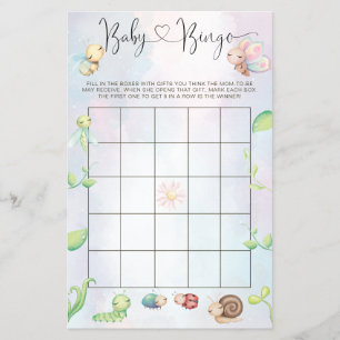 Whimsical A Little Liebe Bug Rainbow Baby Bingo Flyer