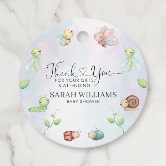 Whimsical A Little Liebe Bug Rainbow Geschenkanhänger (Rückseite)