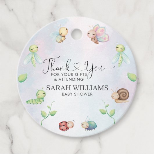 Whimsical A Little Liebe Bug Rainbow Geschenkanhänger (Vorderseite)