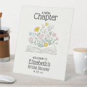 Whimsical A New Chapter Bridal Shower Welcome Sign Sockelschild (In Situ)