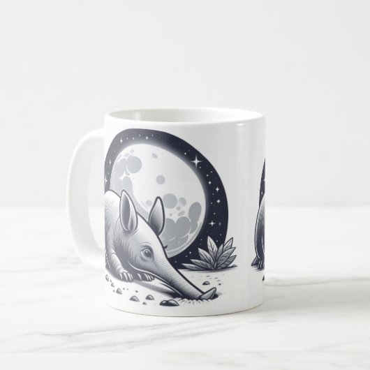 Whimsical Aardvark Tasse für Tierfreunde (Vorderseite Links)