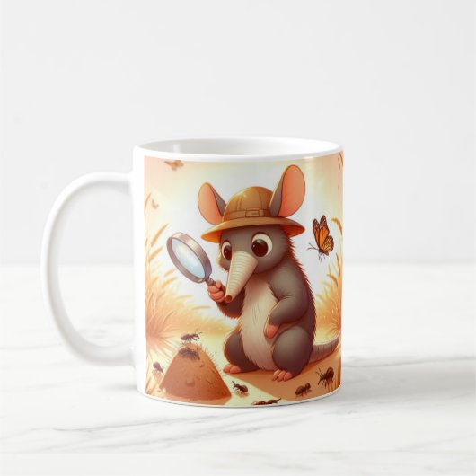 Whimsical Aardvark Tasse für Tierfreunde (Links)