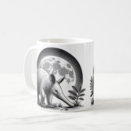 Whimsical Aardvark Tasse für Tierfreunde (Vorderseite Links)