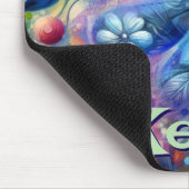 Whimsical Abstract Dragonfly Floral Personalized Mousepad (Ecke)
