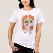 Whimsical Abstract Face Artsy Fun Unique Colorful Tri-Blend Shirt (Vorderseite)