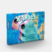 Whimsical Abstract Fish Trio Blue Personalized Fotoblock (Links)