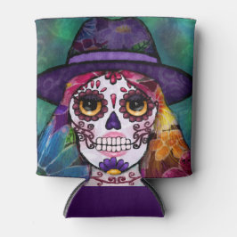 Whimsical Abstract Floral Hippie Sugar Skull Dosenkühler