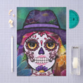 Whimsical Abstract Hippie Sugar Skull Decoupage Seidenpapier (Handwerk)