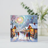 Whimsical Abstract Holiday Market Christmas Party Einladung (Stehend Vorderseite)