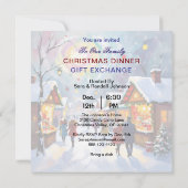 Whimsical Abstract Holiday Market Christmas Party Einladung (Rückseite)