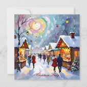 Whimsical Abstract Holiday Market Christmas Party Einladung (Vorderseite)