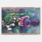 Whimsical Abstract Mermaid Nautical Teal Seashells Decke (Vorderseite)