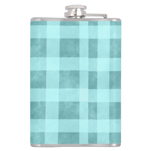 Whimsical Abstract Mermaid Nautical Teal Seashells Flachmann (Rückseite)