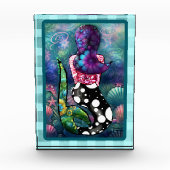 Whimsical Abstract Mermaid Nautical Teal Seashells Fotoblock (Vorderseite)