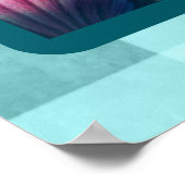 Whimsical Abstract Mermaid Nautical Teal Seashells Poster (Ecke)