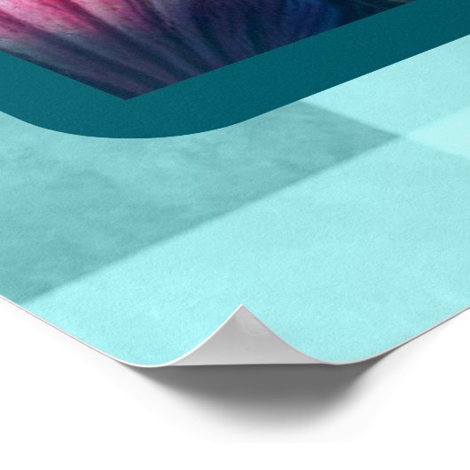 Whimsical Abstract Mermaid Nautical Teal Seashells Poster (Ecke)