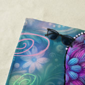 Whimsical Abstract Mermaid Nautical Teal Seashells Strandtuch (Beispiel)