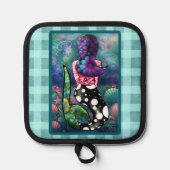 Whimsical Abstract Mermaid Nautical Teal Seashells Topflappen (Vorderseite)